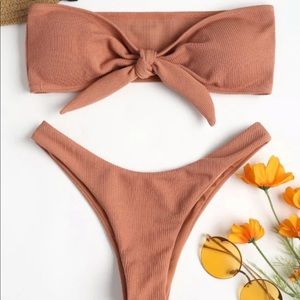 ❤️ 3/30$ Zaful tan bikini with bow